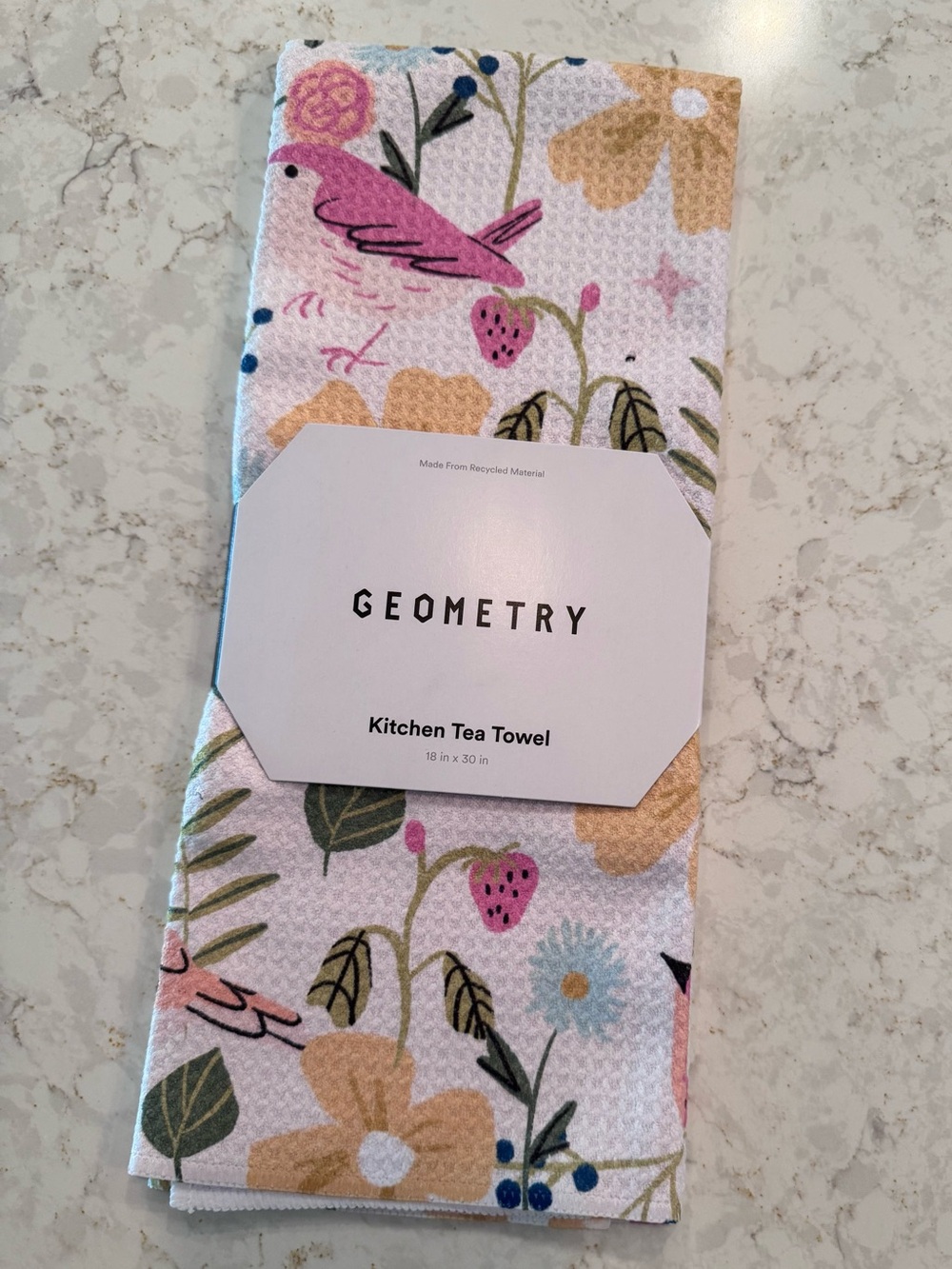 Summer Songbirds Geometry Tea Towel